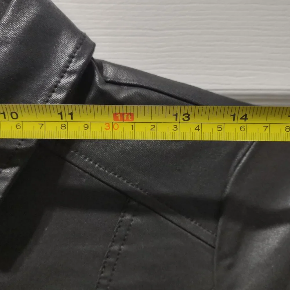 White House Black Market WHBM coated denim shirtdress NWT size 6 black - Picture 9 of 11